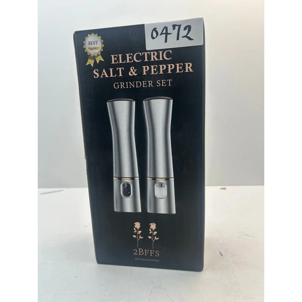 2BFFS Electric Salt &‎ Pepper Grinder Set Silver